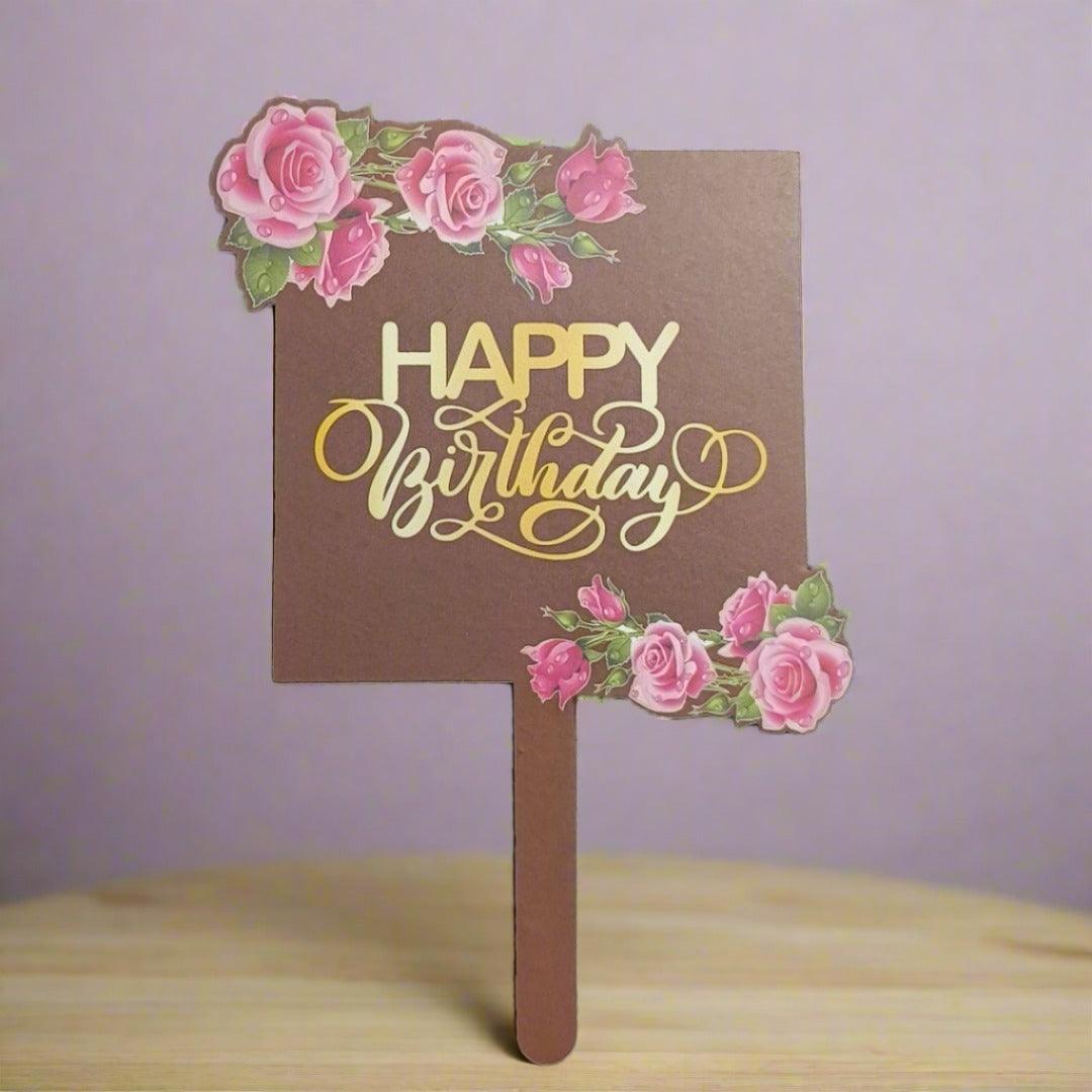 Cake Topper Happy Birthday - Bakeyy.com - India - Cake Topper Happy Birthday - Default Title