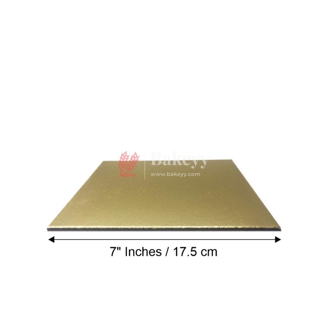 Square Gold Cake Base | Cake Board - Bakeyy.com - India - Square Gold Cake Base | Cake Board - 7 Inches / Pack of 25