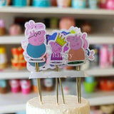 6pcs Peppa Pig theme Birthday Cake Topper| Cupcake Toppers| Bday Decorations Items - Bakeyy.com - India - 6pcs Peppa Pig theme Birthday Cake Topper| Cupcake Toppers| Bday Decorations Items - Default Title