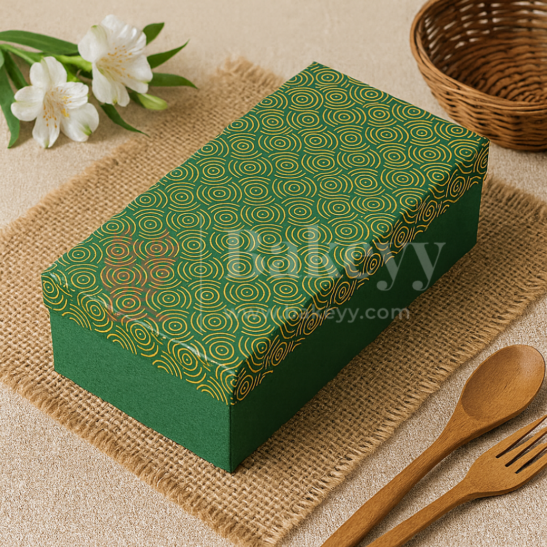 13x6x4 Inch | Rigid Rectangle Shaped Gift Box | Hamper Box | Dark Green | 1 Piece