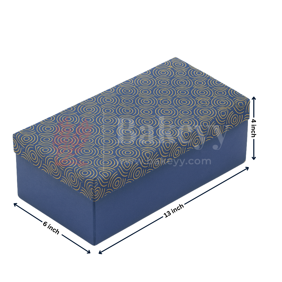 13x10x4 Inch | Rigid Rectangle Shaped Gift Box | Hamper Box | Royal blue | 1 Piece