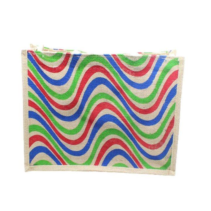 13x16 Fancy Jute Bag Rainbow Design - Bakeyy.com