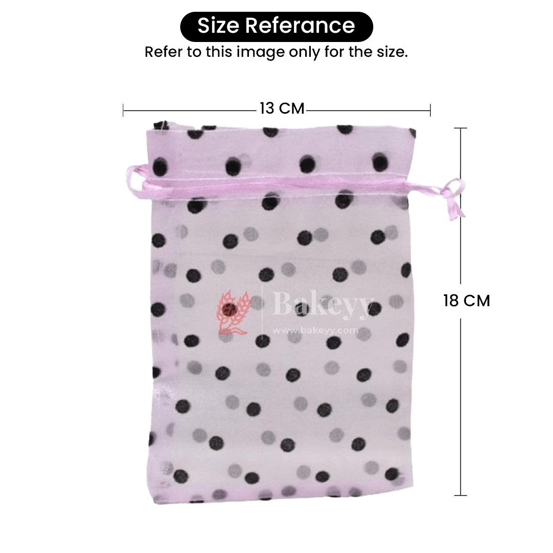 13x18 CM | Polka Dots Organza Potli Bags | Pack of 100 | Light Blue Color | Candy Bag - Bakeyy.com - India - 13x18 CM | Polka Dots Organza Potli Bags | Pack of 100 | Light Blue Color | Candy Bag - Default Title