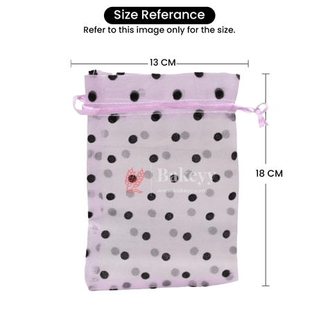 13x18 CM | Polka Dots Organza Potli Bags | Pack of 100 | Light Blue Color | Candy Bag - Bakeyy.com - India - 13x18 CM | Polka Dots Organza Potli Bags | Pack of 100 | Light Blue Color | Candy Bag - Default Title