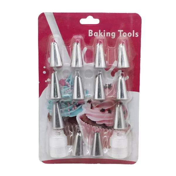 14 Pcs Stainless Steel Icing Nozzle Tips | - Bakeyy.com