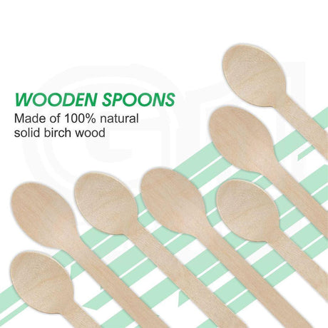 140mm Disposable Wooden Spoon | Pack of 100 | Bio-Degradable - Bakeyy.com - India - 140mm Disposable Wooden Spoon | Pack of 100 | Bio-Degradable - Default Title