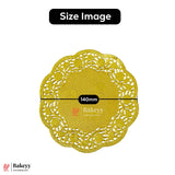 5.5 Inch Gold Paper Doilies | Pack Of 100 | Round Decorative Paper Placemats for Desert | Tableware Decoration | Lace Doilies