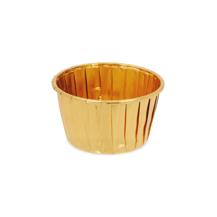 5039 | Plain Golden Muffin Cup | Curl Edge | Cupcake Liner | pack Of 50 - Bakeyy.com