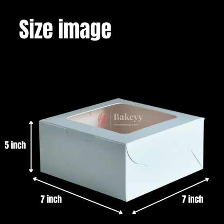 7x7x5 inch | Cake Box With Square Window | Birthday Cake boxes | Pack Of 25 | - Bakeyy.com - India - 7x7x5 inch | Cake Box With Square Window | Birthday Cake boxes | Pack Of 25 | - Default Title