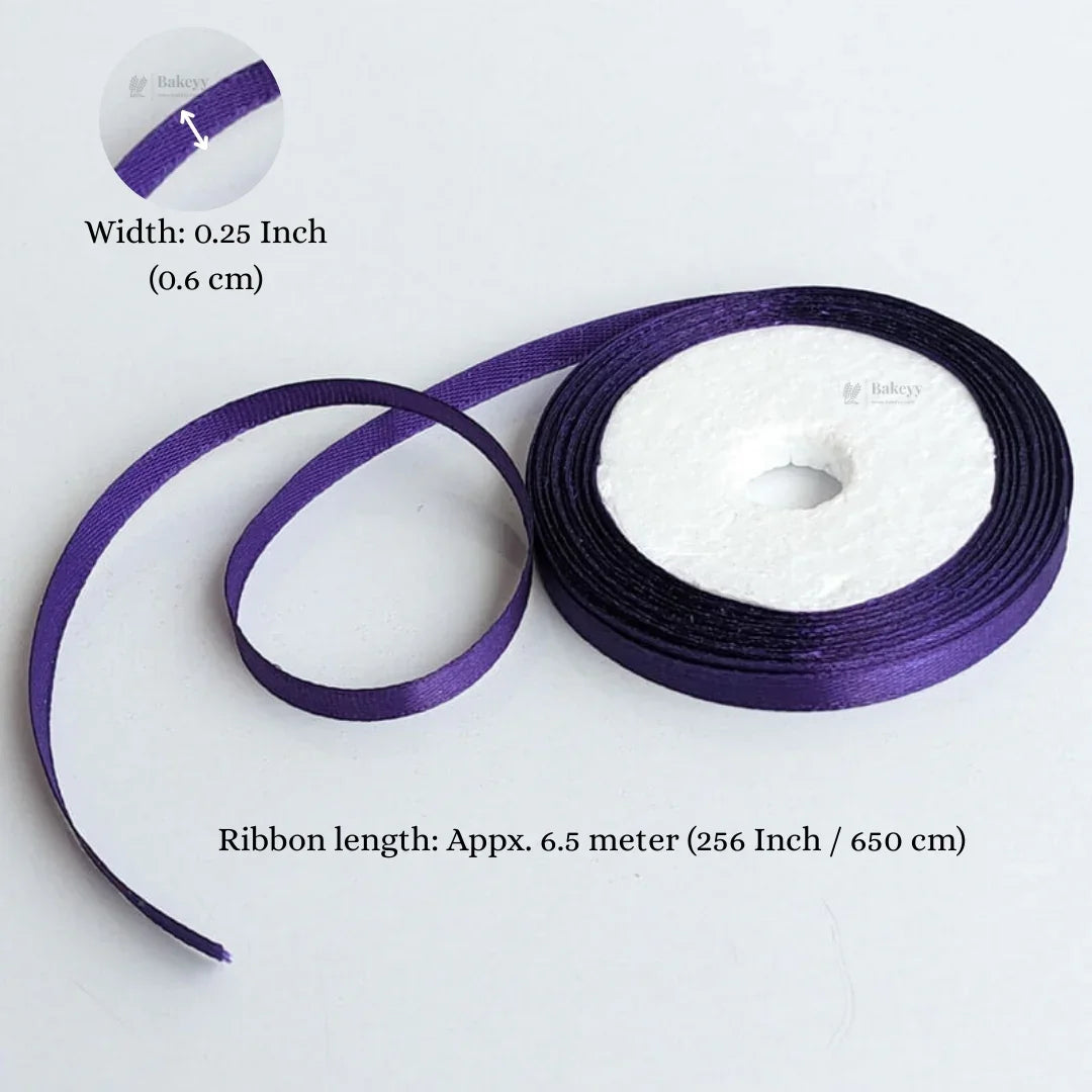 1/4 Inch Satin Ribbon Roll | Premium Decorative Gift Wrapping Ribbon for Packaging | 6.5 Meter Length Per Roll | Pack of 20
