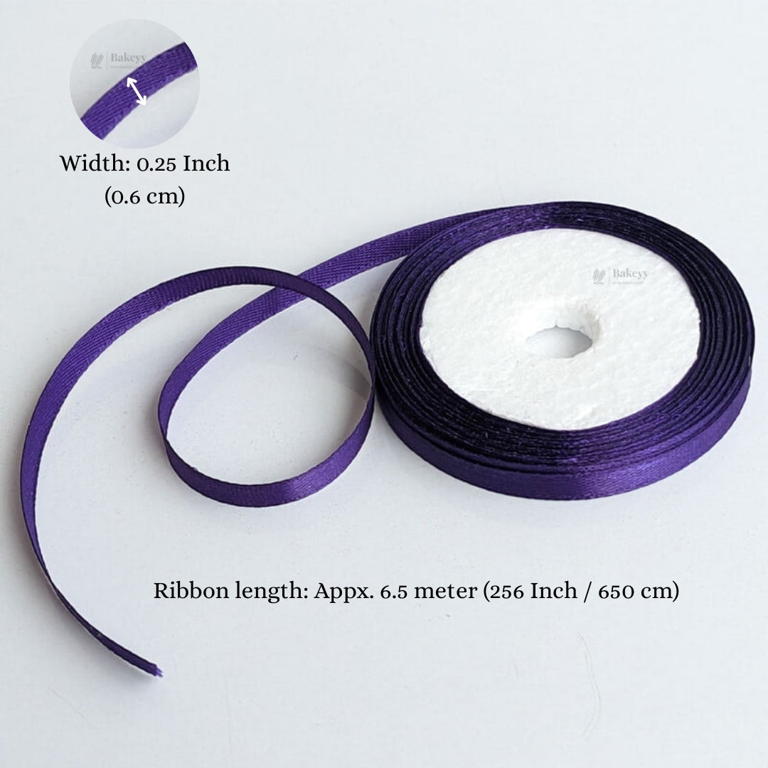 1/4 Inch Satin Ribbon Roll | Premium Decorative Gift Wrapping Ribbon for Packaging | 6.5 Meter Length Per Roll | Pack of 20