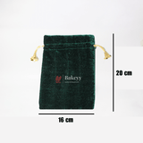 16x20 cm | Velvet Drawstring Potli Bag | Green Colour | Pack of 10 | Luxurious Gift & Storage Pouch | - Bakeyy.com - India - 16x20 cm | Velvet Drawstring Potli Bag | Green Colour | Pack of 10 | Luxurious Gift & Storage Pouch | - Default Title