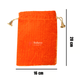 16x20 cm | Velvet Drawstring Potli Bag | Orange Colour | Pack of 10 | Luxurious Gift & Storage Pouch | - Bakeyy.com - India - 16x20 cm | Velvet Drawstring Potli Bag | Orange Colour | Pack of 10 | Luxurious Gift & Storage Pouch | - Default Title