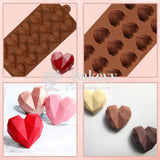 15 Cavities Silicone Diamond Heart Mould - Bakeyy.com - India - 15 Cavities Silicone Diamond Heart Mould - Default Title