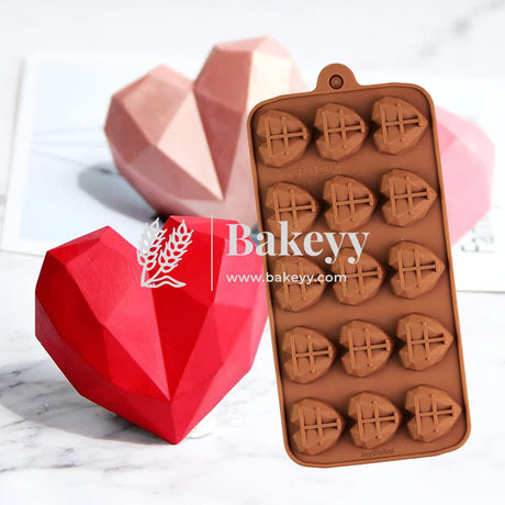 15 Cavities Silicone Diamond Heart Mould - Bakeyy.com - India - 15 Cavities Silicone Diamond Heart Mould - Default Title