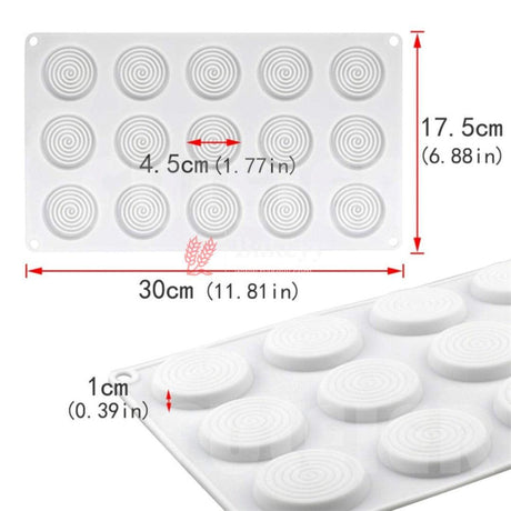 15 Cavity 3D Spiral Silicone Mould | Entremets Cake Mould | Mousse Mould - Bakeyy.com - India - 15 Cavity 3D Spiral Silicone Mould | Entremets Cake Mould | Mousse Mould - Default Title