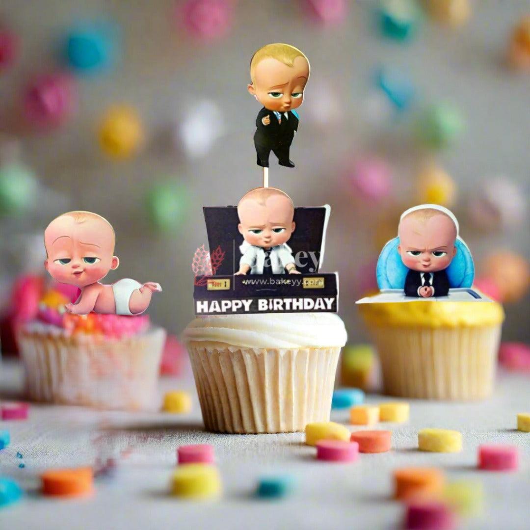 6pcs Boss Baby Boy theme Birthday Cake Topper| Cupcake Toppers| Bday Decorations Items - Bakeyy.com - India - 6pcs Boss Baby Boy theme Birthday Cake Topper| Cupcake Toppers| Bday Decorations Items - Default Title