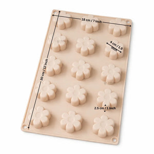15CavityDaisyFlowerDesignSiliconeChocolateMould_2 - Bakeyy.com