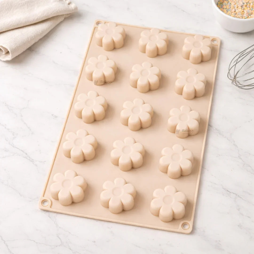 15 Cavity | Daisy Flower Design Silicone Chocolate Mould | Pack of 1 