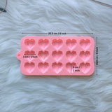 15 Cavity | Faceted Heart Design Silicone Chocolate Mould | Pack of 1 