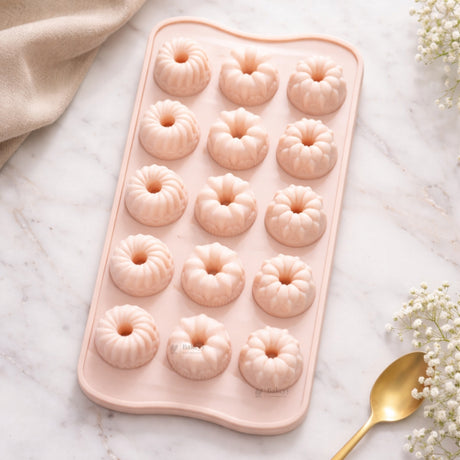 15 Cavity | Mini Bundt Ring Silicone Chocolate Mould | Pack of 1 