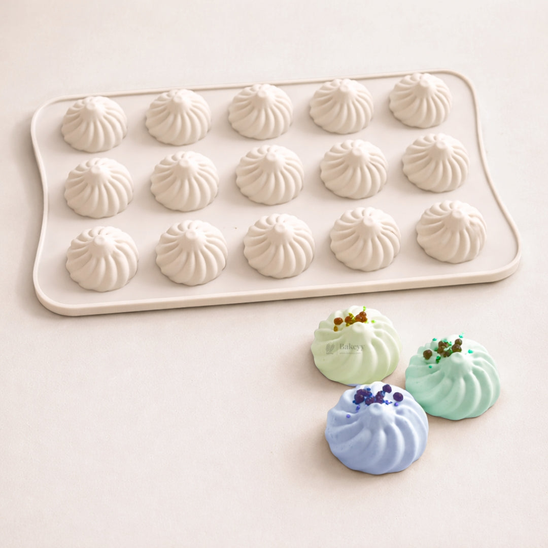 15 Cavity Modak Shape Silicone Chocolate Mould from Bakeyy.com — perfect for Ganesh Chaturthi chocolate gifts