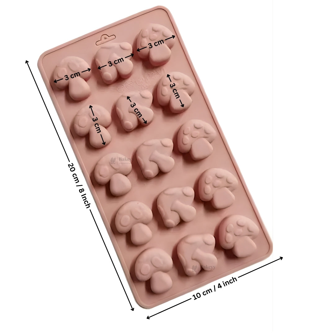 15 Cavity | Mushroom Design Silicone Chocolate Mould | Pack of 1 