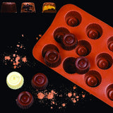 15 Cavity Silicone Chocolate Mould | Mini Fluted Cup Shape Chocolate & Candy Mold | Flexible Non-Stick Silicone Baking Mold | Pack of 1