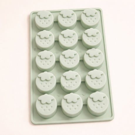 15 Cavity | Strawberry Button Design Silicone Chocolate Mould | Pack of 1 