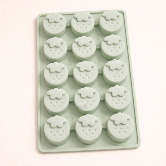 15 Cavity | Strawberry Button Design Silicone Chocolate Mould | Pack of 1 
