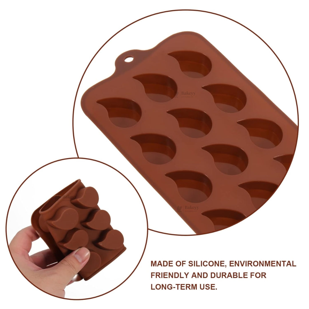 15 Cavity | Teardrop Shape Silicone Chocolate Mould | Pack of 1 