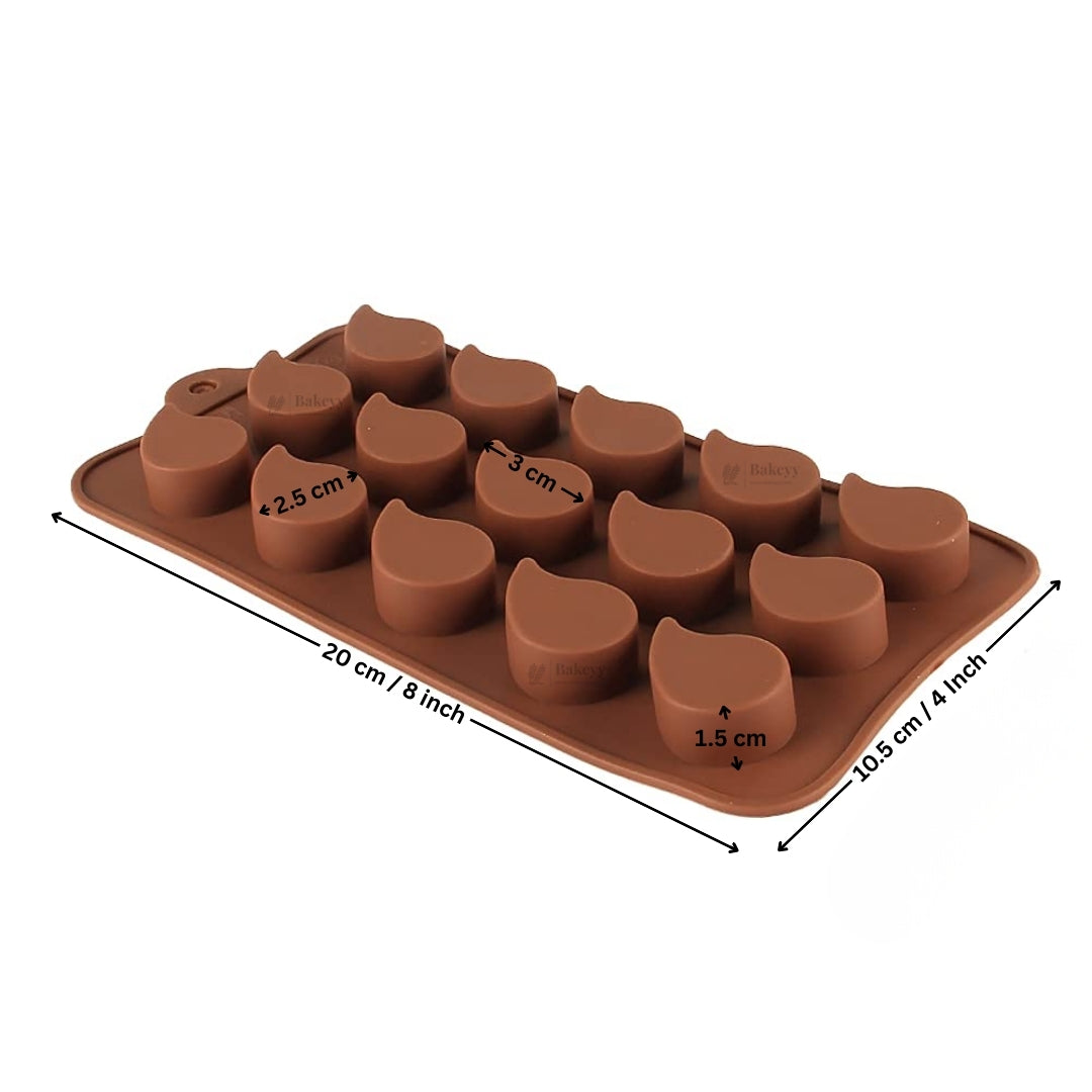 15 Cavity | Teardrop Shape Silicone Chocolate Mould | Pack of 1 