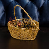 Heart Gold Metal Basket | 1 Piece
