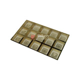 15 Cavity Gold Tray With Transparent Lid  | PACK OF 10 |