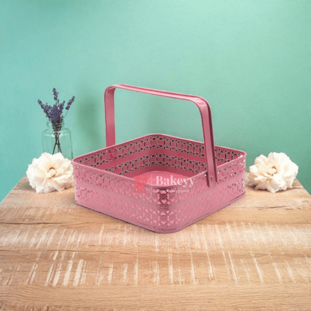 Hamper Basket For Gifting Square |Pink Colour | Stylish and Durable Storage Solution| Hamper Basket For Gifting