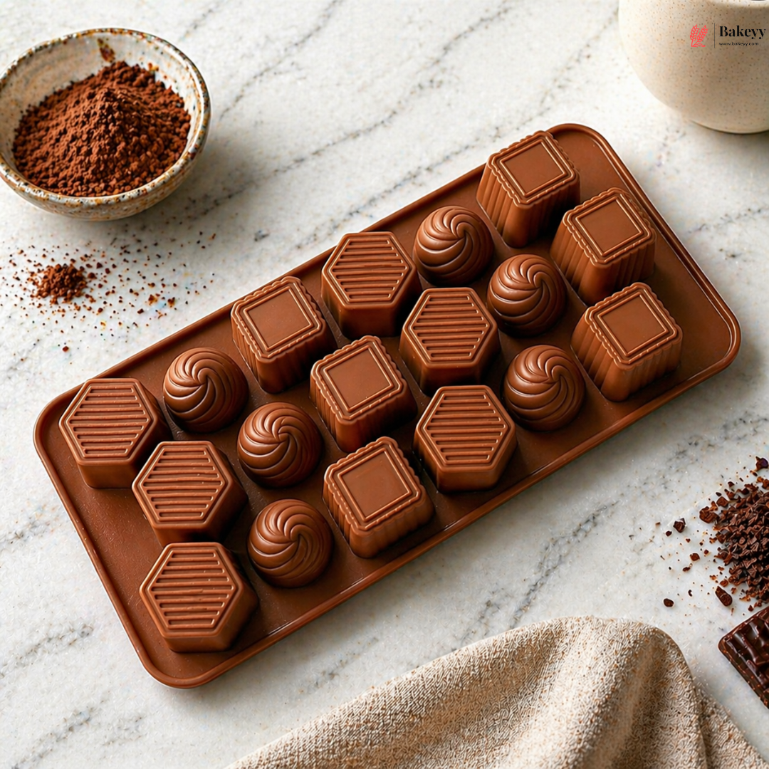 18 Cavity | Assorted Shapes Silicon Chocolate Mould | Pack of 1
