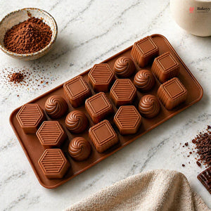 15_Cavity_Assorted_Shapes_Silicon_Chocolate_Mould - Bakeyy.com