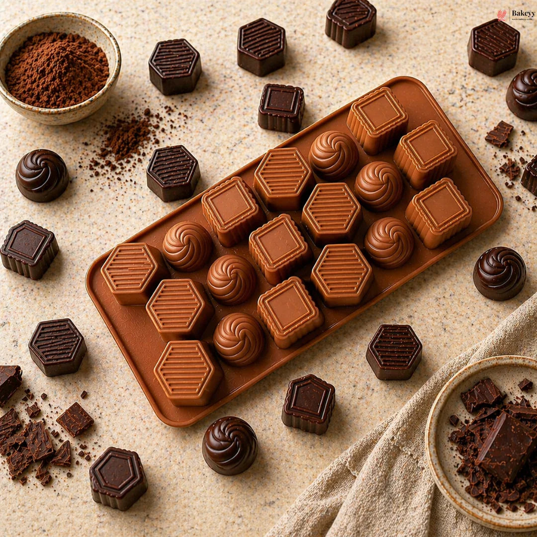 15_Cavity_Assorted_Shapes_Silicon_Chocolate_Mould_2 - Bakeyy.com
