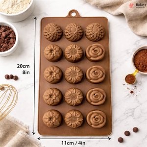 15 Cavity Flower Design | Silicon Chocolate Mould | Pack of 1