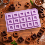 15_Cavity_Geometric_Square_Hollow_Chocolate_Silicone_Mould_for_Handmade_Chocolates - Bakeyy.com
