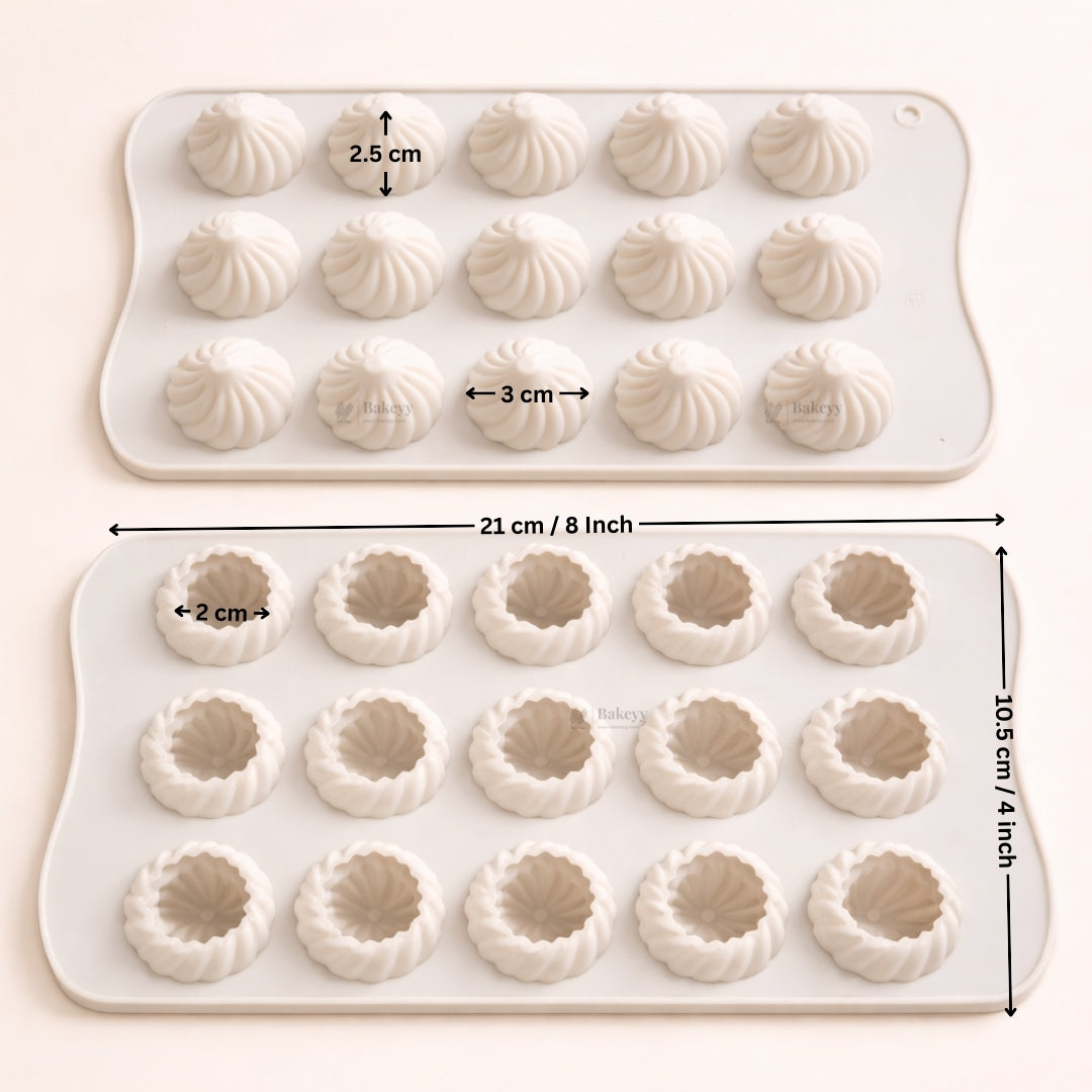 15 Cavity | Modak Shape Silicone Chocolate Mould | Pack of 1