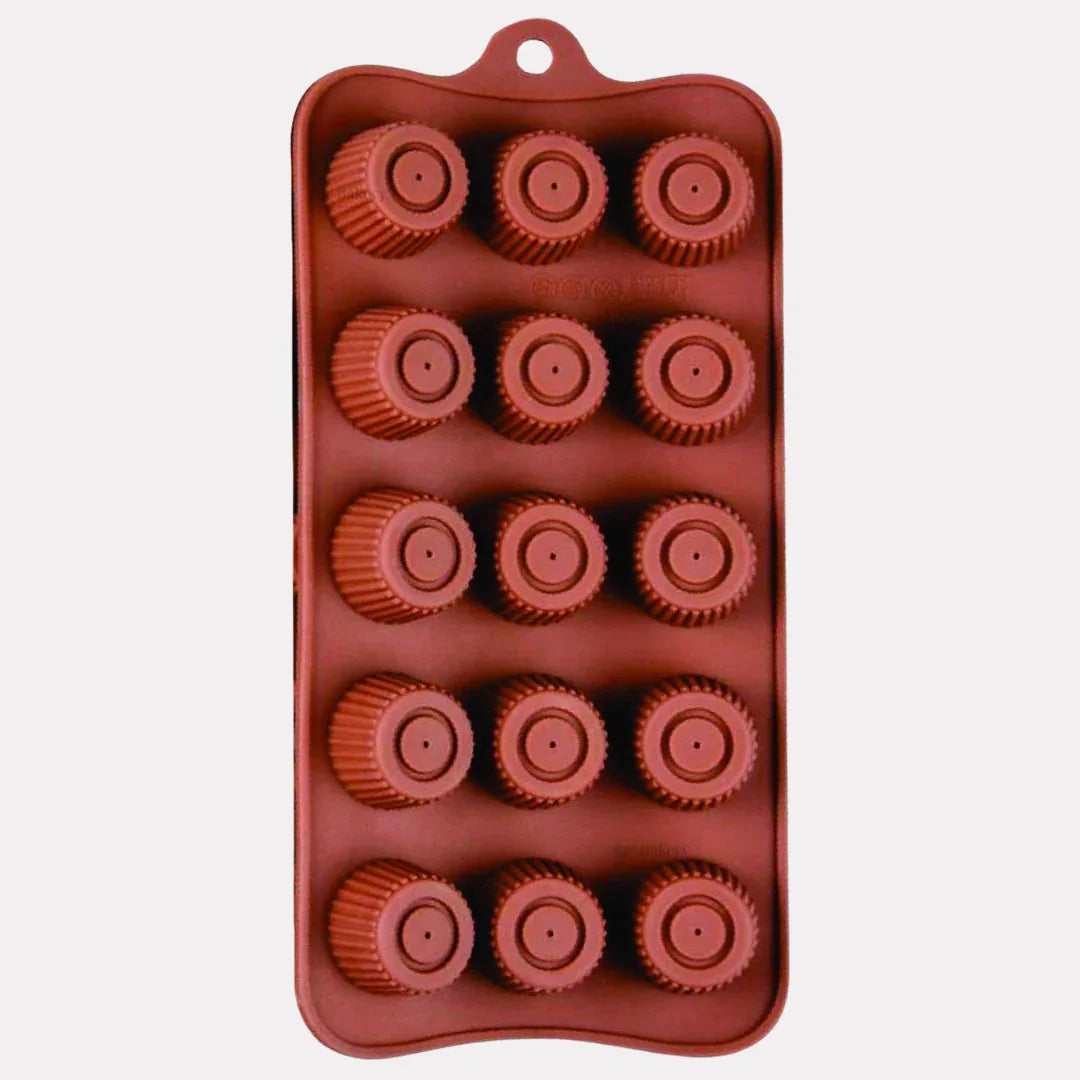 15 Cavity | Mini Fluted Cup Shape Chocolate Mold | Pack of 1