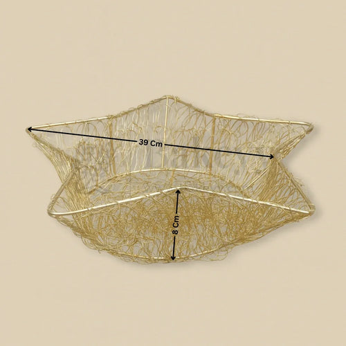 Star Gold Metal Basket | 1 Piece - Bakeyy.com - India - Star Gold Metal Basket | 1 Piece - Extra Large