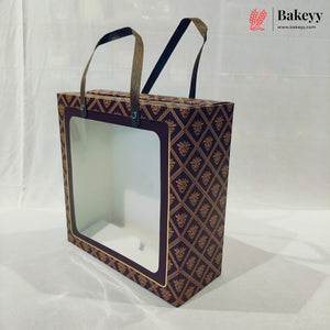 Designer Printed Gift Box Set of 3 | Transparent Window & Carry Handle | Premium Hamper Packaging