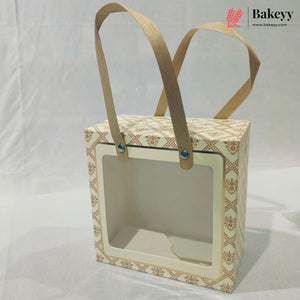 Designer Printed Gift Box Set of 3 | Transparent Window & Carry Handle | Premium Hamper Packaging