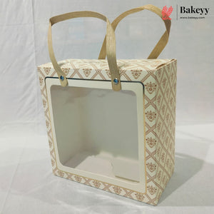 Designer Printed Gift Box Set of 3 | Transparent Window & Carry Handle | Premium Hamper Packaging