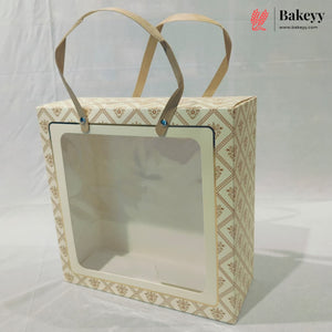 Designer Printed Gift Box Set of 3 | Transparent Window & Carry Handle | Premium Hamper Packaging