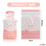 23.5x15cm Red Flower Plastic Stand Up Treat Favor Bags Gift Wrapper Bags for Candy Cookie Chocolate | Pack of 50 | - Bakeyy.com - India - 23.5x15cm Red Flower Plastic Stand Up Treat Favor Bags Gift Wrapper Bags for Candy Cookie Chocolate | Pack of 50 | - Default Title