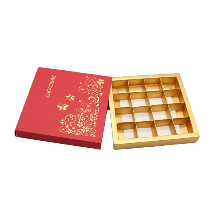 16 Cavity Hard Chocolate Box | Red Colour - Bakeyy.com