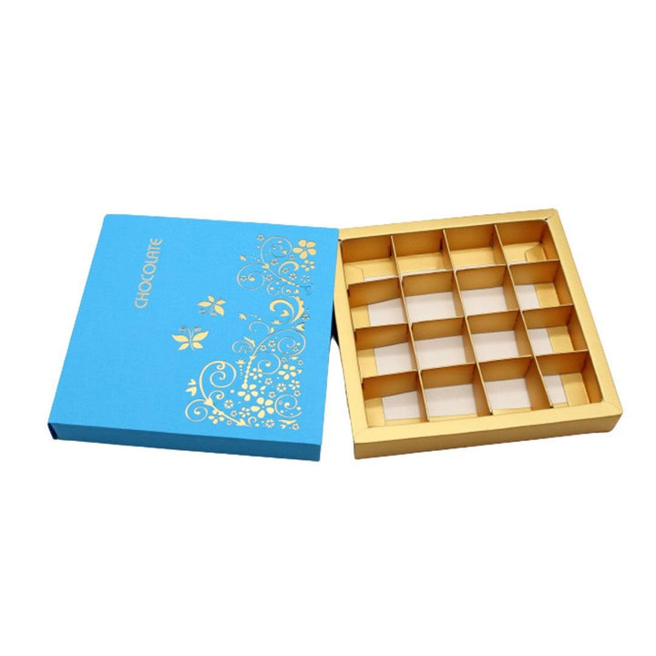 16 Cavity Hard Chocolate Box | Sky Blue Colour - Bakeyy.com